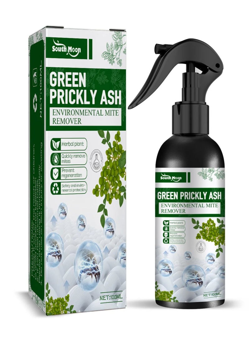 SOUTH MOON 100ml Green Pepper Mite Removal Spray Mite Removal Agent Effective Mite Spray for Mattresses, Upholstery & Bed - Against Mites and Allergens Anti-mite Spray Mite Spray Bed Bug Spray - Image 1