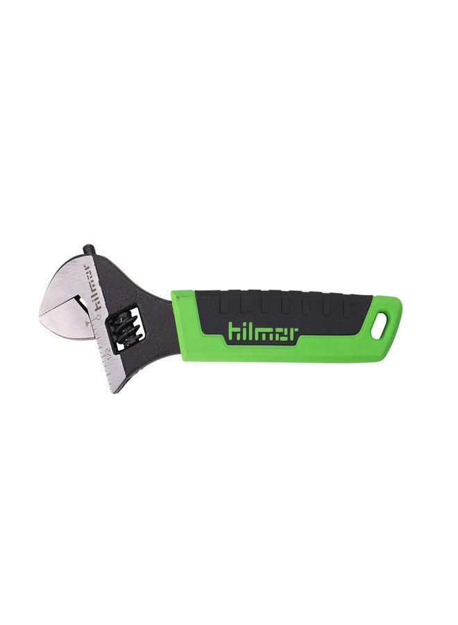 Hilmor 6" Adjustable Crescent Wrench with Rubber Handle Grip, Black & Green, AW6 1885369 - Image 3