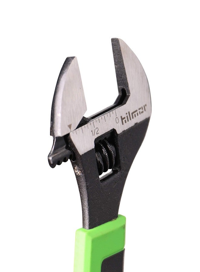 Hilmor 6" Adjustable Crescent Wrench with Rubber Handle Grip, Black & Green, AW6 1885369 - Image 5