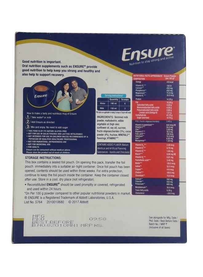Ensure Nutritional Powder - Chocolate Flavour, 200g Carton - Image 2
