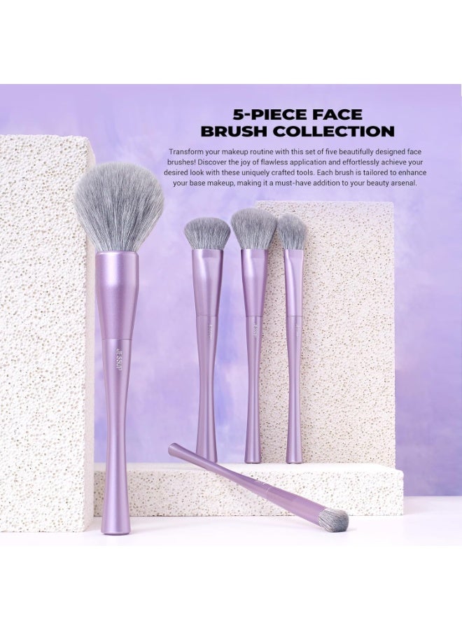 Jessup Makeup Brushes Set Professional 14pcs Vegan Make Up Brushes, Foundation Eyeshadow Concealer Contour Powder Blush Blending Eyeliner Brush, Premium Synthetic Fiber, Luxury Purple T512 - Image 4