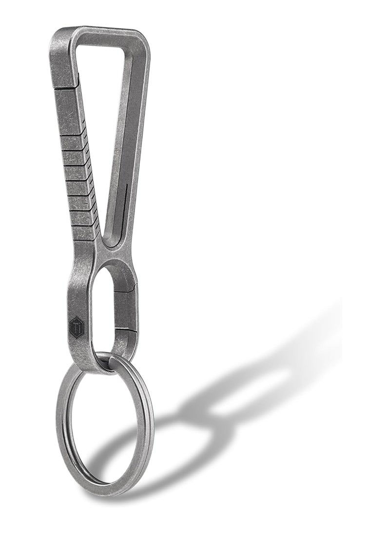 Excefore Titanium EDC Keychain Clip with Bottle Opener, Quick Release Carabiner Key Ring Holder for Men - Image 1