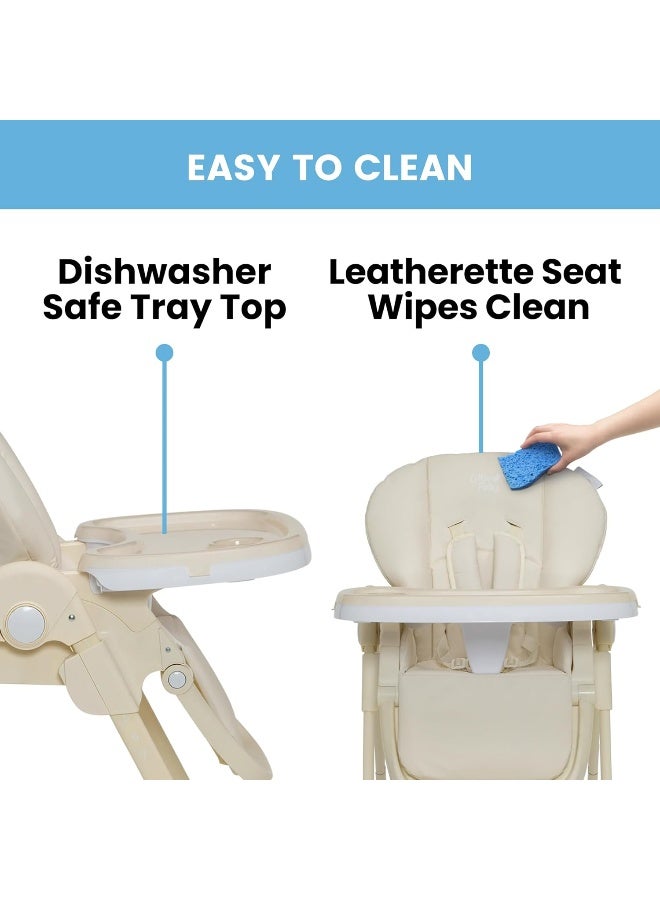 Delta Children Little Folks 2-in-1 SlimFold High Chair for Babies and Toddlers, Cream - Image 5