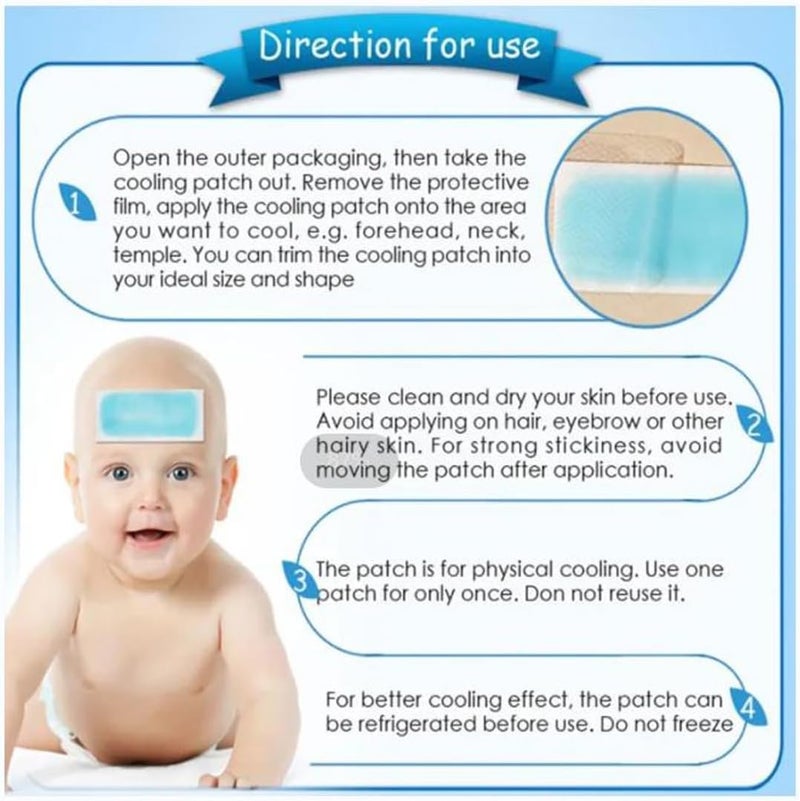Coldcool Kids Cooling Patches for Fever Discomfort  Pain Relief 20 Pcs Cooling Relief Fever Reducer Soothe Headache Pain - Image 5