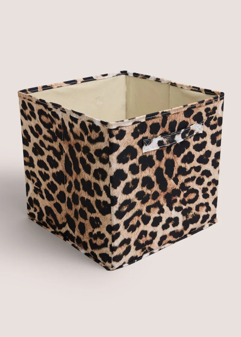 Matalan Leopard Storage Box Brown