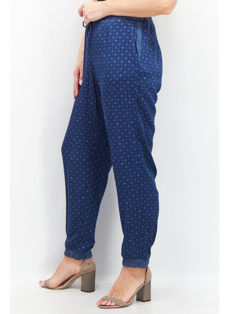 French Connection - Women Wide Leg Floral Printed Palazzo Pants, Blue Combo - Image 1