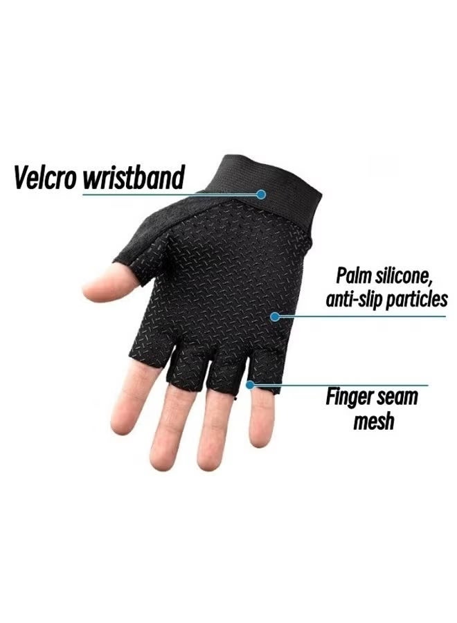 2-Piece Half Finger Protective Gloves Motorcycle Anti-Slip Racing Gloves Touch Screen for BMX ATV MTB Riding Motorcycle Racing Cycling Road Racing Bicycle Climbing Cross Country Hiking Outdoor Sports - Image 2