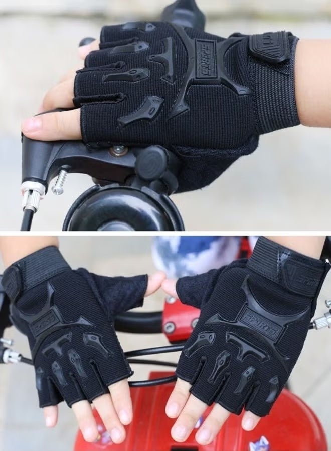2-Piece Half Finger Protective Gloves Motorcycle Anti-Slip Racing Gloves Touch Screen for BMX ATV MTB Riding Motorcycle Racing Cycling Road Racing Bicycle Climbing Cross Country Hiking Outdoor Sports - Image 4