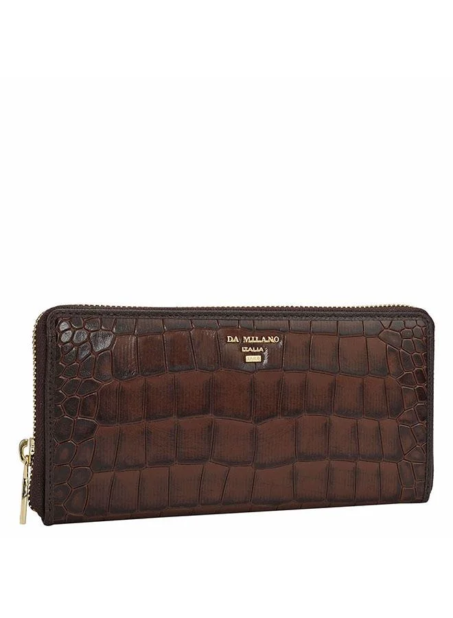 دا ميلانو محفظة نسائية جلد طبيعي بني