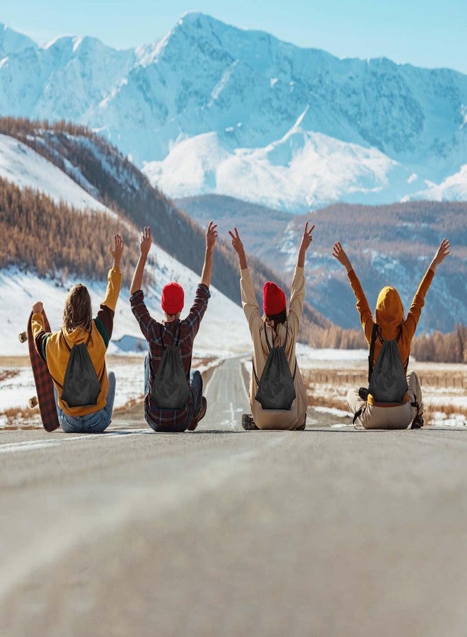 KUUQA 25Pcs Drawstring Backpack Bags String Backpack Sport Bag Sack Cinch Tote Gym Backpack Bulk for Gym Sport Traveling,Black - Image 5