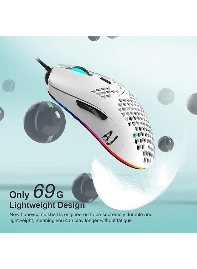 AJ390 Gaming Wired Ultra-Lightweight Honeycomb Design 16000DPI Programmable Mice 7 ons Computer Mouse for Laptop - Image 4