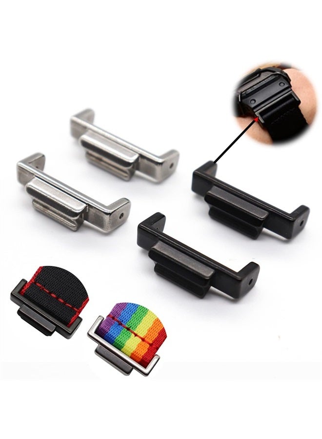 LIJINLAN Stainless Steel Adapter Convert 16mm to 22mm Band Connection Adapter Fit for Casio G-Shock DW5600/GW5610/DW9052/GDF-100/GD110/GD120/GA100/GBX110 Accessory (Metal,Black) - Image 2