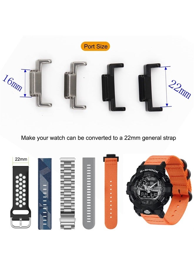 LIJINLAN Stainless Steel Adapter Convert 16mm to 22mm Band Connection Adapter Fit for Casio G-Shock DW5600/GW5610/DW9052/GDF-100/GD110/GD120/GA100/GBX110 Accessory (Metal,Black) - Image 5