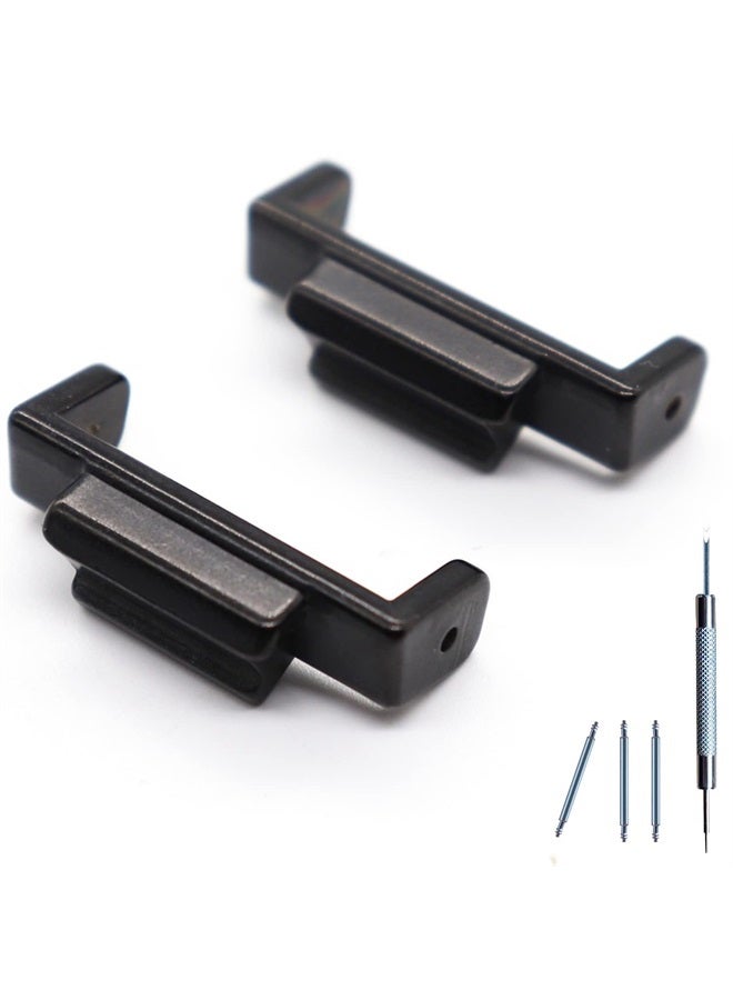 LIJINLAN Stainless Steel Adapter Convert 16mm to 22mm Band Connection Adapter Fit for Casio G-Shock DW5600/GW5610/DW9052/GDF-100/GD110/GD120/GA100/GBX110 Accessory (Metal,Black) - Image 1