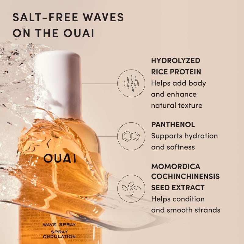 Ouai Travel Size Wave Spray - Texture Spray for Hair with Coconut Oil and Rice Protein - Adds Texture, Volume & Shine for Beach Waves - Paraben Free, Safe for Color & Keratin-Treated Hair (89 ml) - Image 4