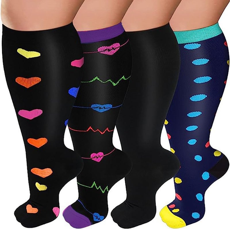Plus Size Plus Size Compression Socks High Elastic Fat Socks Sports Fitness Printed Compression Socks Fat Socks - Image 5