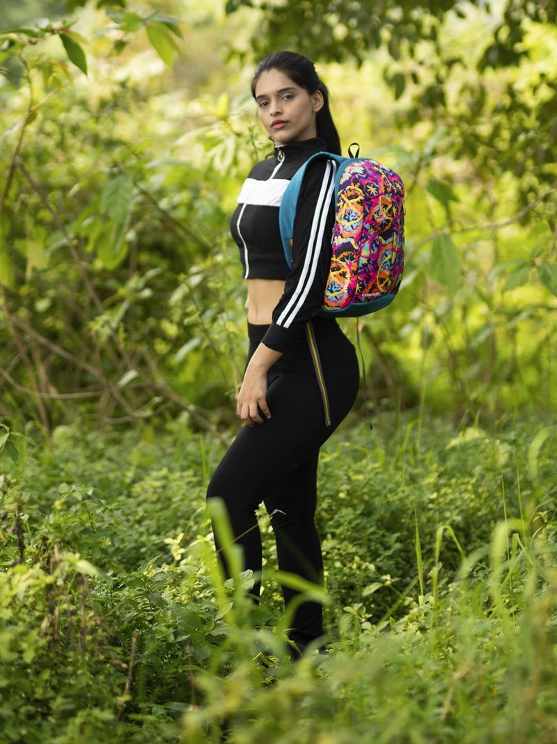 Cosmus Medium Size Zipit Flower Small Outdoor Mini Backpack 12 L Daypack - Flower (Multicolor) - Image 4