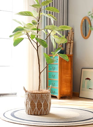 Handwoven Seagrass Basket with Macrame Design Boho Storage Bin with Handles for Laundry, Blankets, Toys, or Planter Decorative Woven Basket for Home & Living Room - pzsku/ZD88C05783156CA37AE77Z/45/_/1738171294/e210c5f9-3f03-434b-9f71-1cc3d410da65
