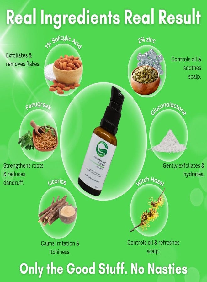 Greenviv 1% Salicylic Acid + 2% Zinc Anti-Dandruff Hair Serum | With Allantoin & Fenugreek | Reduces Dandruff, Soothes Scalp Irritation & Controls Sebum | 30 ml - Image 5
