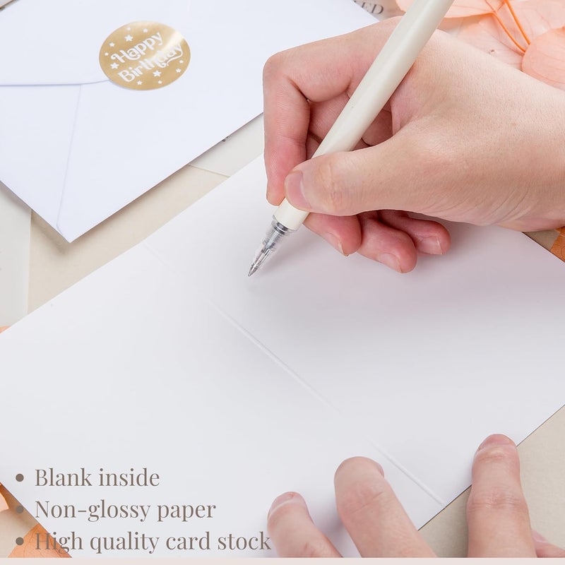 Paper Play 20 Pack Assorted Birthday Cards - 4 Matte Gold Foil Designs Happy Birthday Cards - 4 x 6 Inches Blank Birthday Notes Bulk Box Set - Greeting Cards with Envelopes & Gold Foil Stickers - Image 5