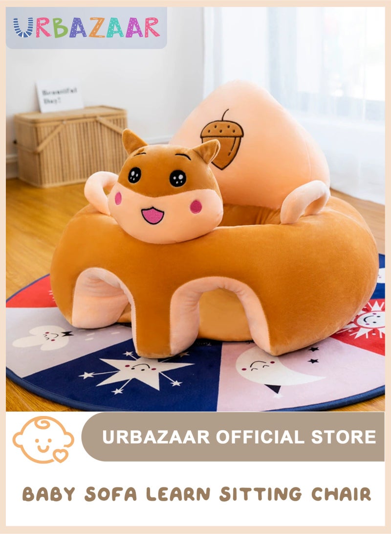 URbazaar Baby Sofa Learn Sitting Chair Nursery Support Seat Pillow Protector Plush Cushion Infant Sitting Chair Baby Support Seat Infant Plush Seats for Toddlers (Hamster) - Image 1
