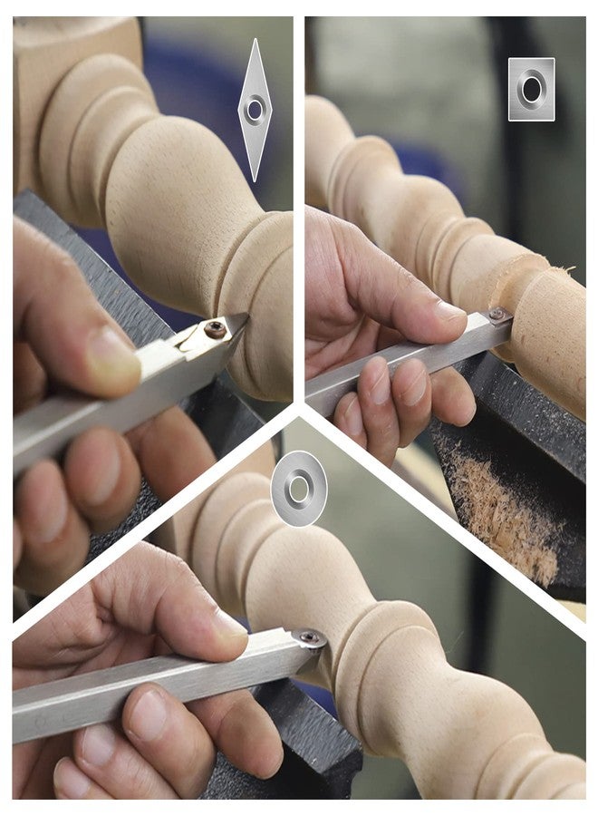 DEEFIINE 3CPS Carbide Tip Wood Lathe Turning ToolS,MINI-SIZE WOOD TURNING TOOLS FOR LATHE SET(Beech handle) - Image 5