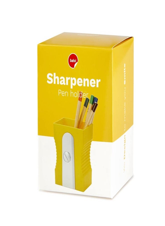 Balvi Sharpener Pen Pot - Yellow - Keep Your Desk Tidy - Original and Fun - Image 2