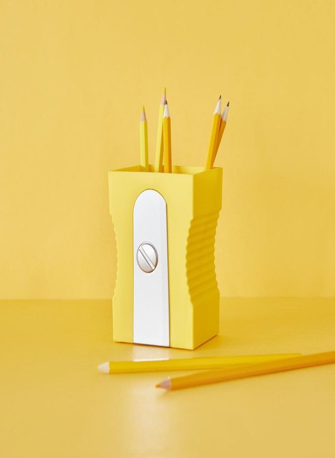 Balvi Sharpener Pen Pot - Yellow - Keep Your Desk Tidy - Original and Fun - Image 3