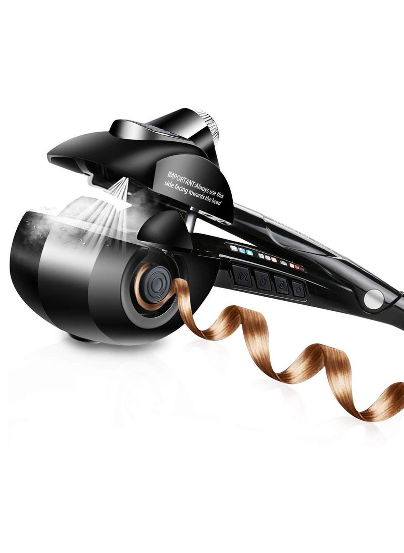 Magic Automatic Curling Hair Curler Iron Curl Wave Machine Professional Ceramic Curling Wand with LCD AU Plug Black for All Hair Types Adjustable Temp