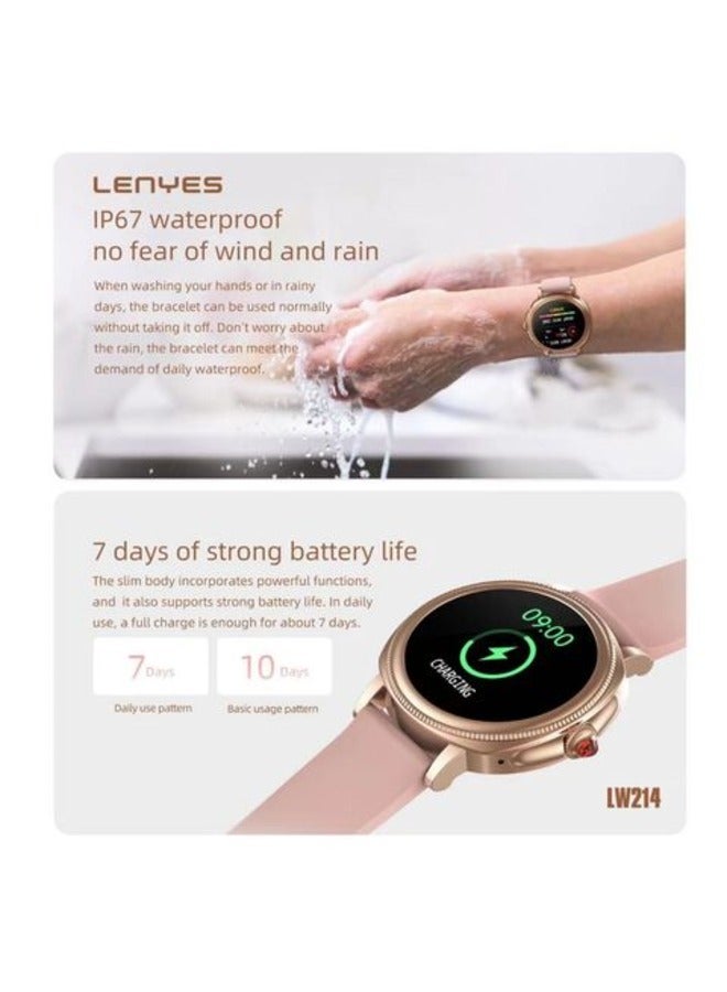 Lenyes AMOLED Display Women Smart Watch, Blood Pressure Watches for Women, IP68 Waterproof Fitness Tracker Heart Rate Monitor Blood Oxygen Tracking - Image 5