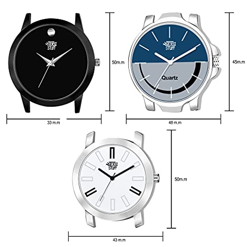 SWADESI STUFF Leather Analogue Men Watch (Set of 3) (Multicolored Dial Multicolored Colored Strap), Black Band - Image 4