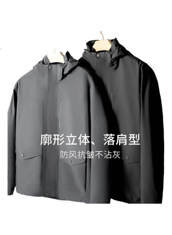 FIRS Hooded Jacket Men And Women Autumn Mountain Outdoor Sports Windproof Wrinkle-Resistant Wear-Resistant Breathable Simple Slim Casual Jacket - Image 2