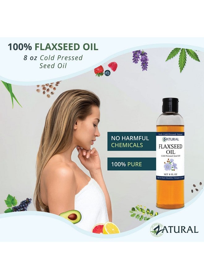 Zatural زيت بذور الكتان 100% زيت بذور كتان نقي 0 إضافات 0 مواد حشو معصور على البارد غير مكرر 8 أونصات - Image 5