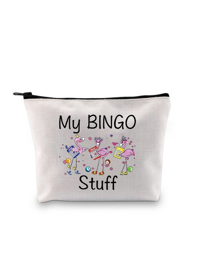 JXGZSO Funny Bingo Lover Gift Gambler Gift My Bingo Stuff Lucky Bingo Cosmetic Makeup Bag Bingo Player Gift  - Image 1