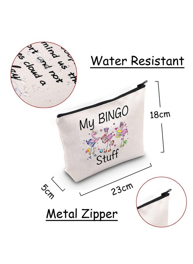 JXGZSO Funny Bingo Lover Gift Gambler Gift My Bingo Stuff Lucky Bingo Cosmetic Makeup Bag Bingo Player Gift  - Image 2