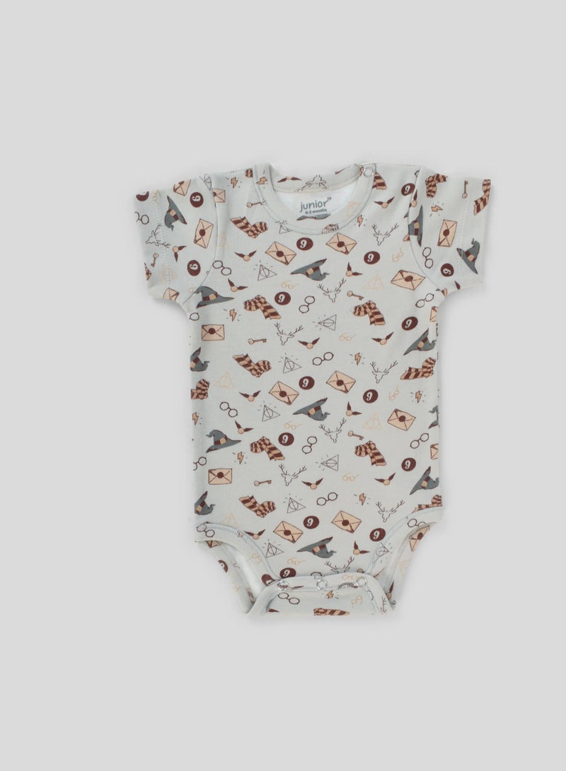 Junior Baby Half Sleeve Bodysuits, 3-Pack, Multiple Designs, 100% Cotton - Baby Boy - Image 2