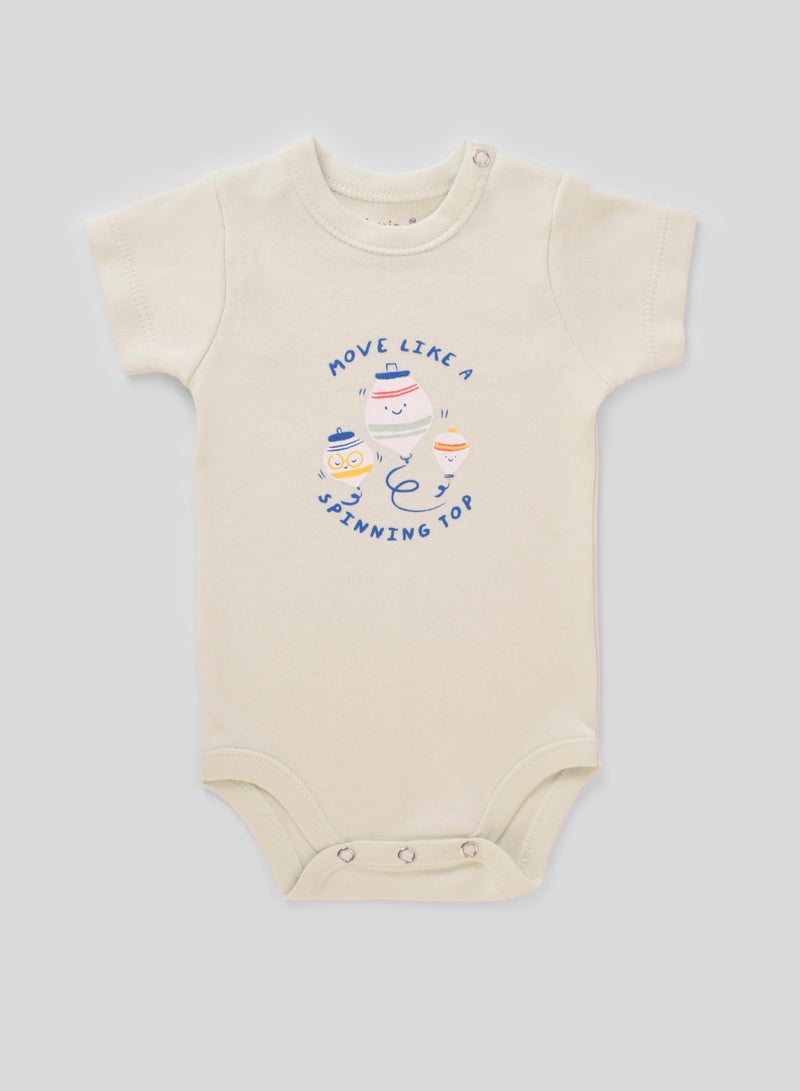 Junior Baby Half Sleeve Bodysuits, 3-Pack, Multiple Designs, 100% Cotton - Baby Boy - Image 5