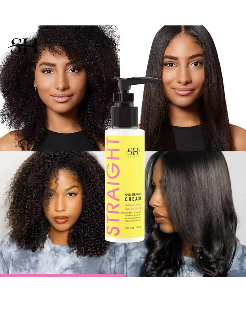 Sevich 100g Hair Straight Spray Smoothing Hair Thermal Protection Moisturize and Shine Hair with Coconut Oil and Shea Butter Hair Straightening Cream Frizzing Control Fixation Styling Cream - Image 5