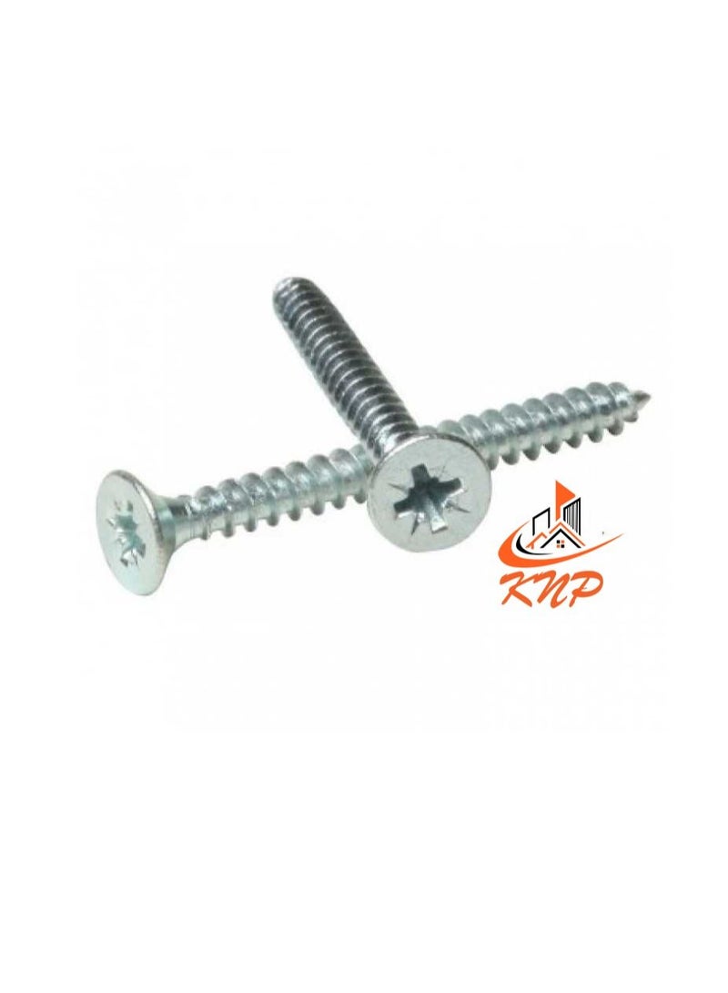 KNP KNP Steel Countersunk Head Twin thread Screws - Pack of 200 (1" x 8g) - Image 1