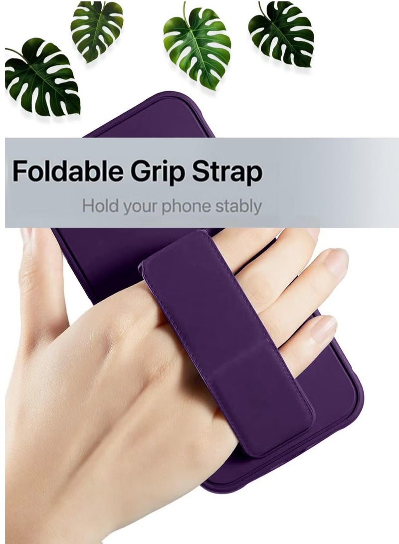 BORTONY iPhone 16 Pro Case Cover Back Stand with Magnet Holder Premium Silicone Vertical and Horizontal Hand Strap Grip Case Shockproof Protective Cover For Apple  iPhone 16 Pro - Image 3