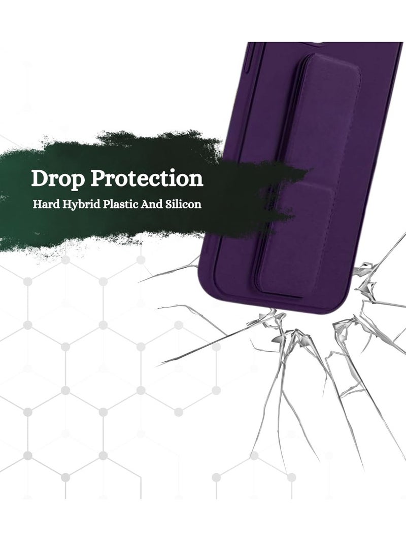 BORTONY iPhone 16 Pro Case Cover Back Stand with Magnet Holder Premium Silicone Vertical and Horizontal Hand Strap Grip Case Shockproof Protective Cover For Apple  iPhone 16 Pro - Image 4