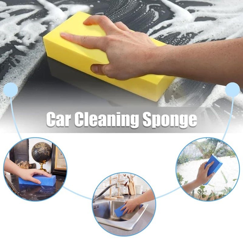Kuber Industries Sponge Block Washing Block for Cars Sponge Block for Windows Household Cleaning Sponge Magic Cleaning Sponge Pack of 3 Multicolor - Image 4