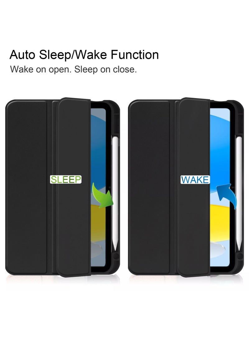 Protect PROTECT iPad 10th Gen Protective Cover | With Screen Protector | Trifold Stand | Auto Sleep/Wake | Silicone | Pencil Slot | Black | Model: PIPAD10BLK  - Image 5