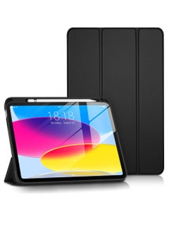 Protect PROTECT iPad 10th Gen Protective Cover | With Screen Protector | Trifold Stand | Auto Sleep/Wake | Silicone | Pencil Slot | Black | Model: PIPAD10BLK  - Image 1