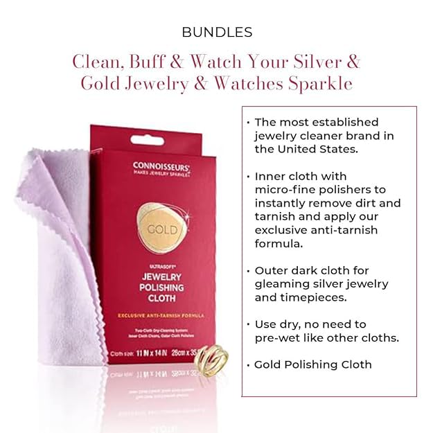 CONNOISSEURS Premium Edition Extra Large Ultrasoft Polishing Cloth with Anti-Tarnish, Value Size 11x14 inches, for Gold Jewelry - Image 4