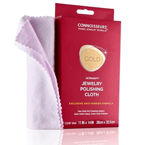 CONNOISSEURS Premium Edition Extra Large Ultrasoft Polishing Cloth with Anti-Tarnish, Value Size 11x14 inches, for Gold Jewelry - Image 1