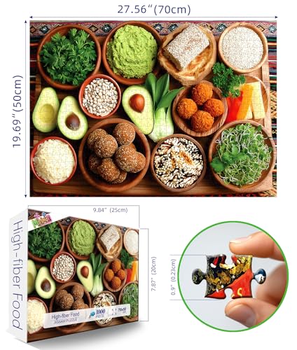 MINIWAN Colorful Healthy Food 1000 Piece Puzzle for Adults Fun Puzzles for Adults 1000 Pieces with HD Print Poster 275 197 in Dust Free for Gifts Halloween Christmas Family Games Lovers - Image 5