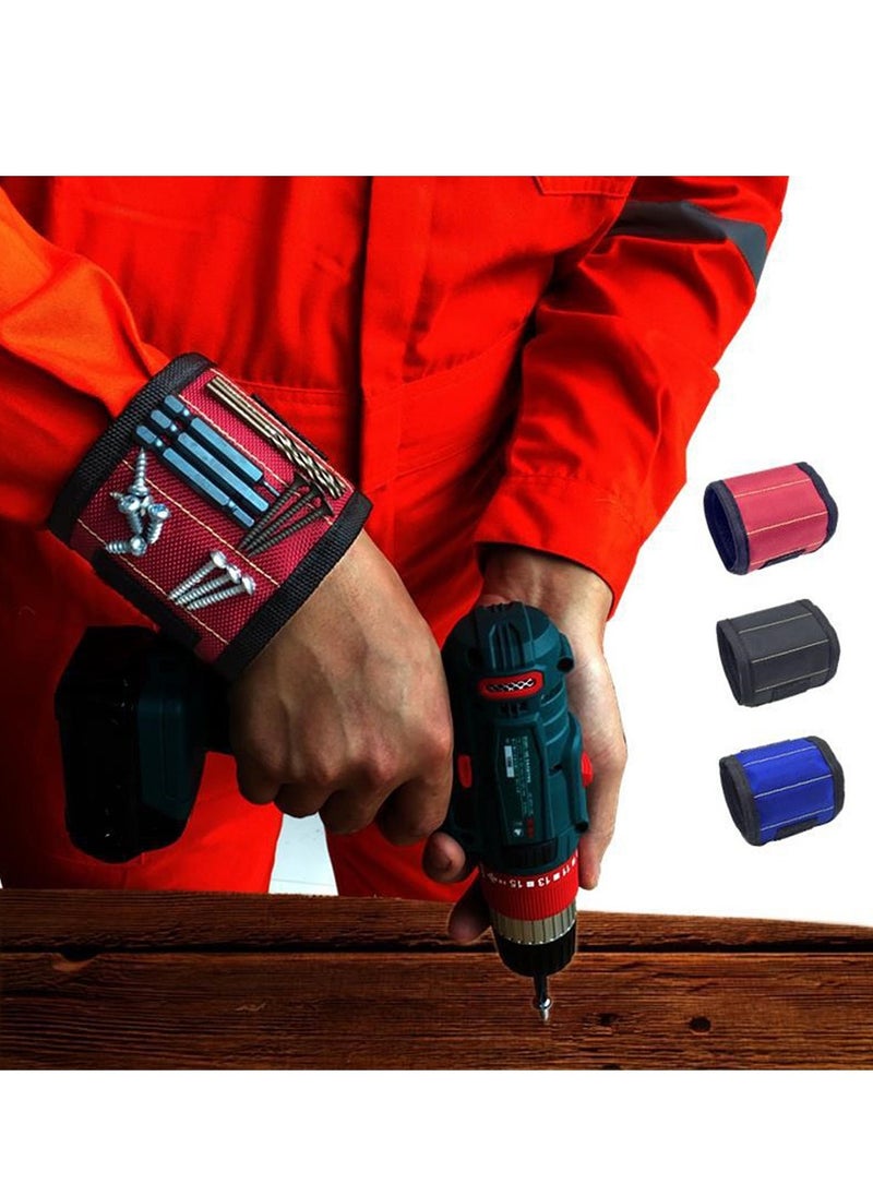 Generic Magnetic Tool Wristband - Strong Magnetic Nail Suction, Convenient Work Assistant with No Assembly Required, Black and Red Color Options, Uncharged Power Mode  - Image 2
