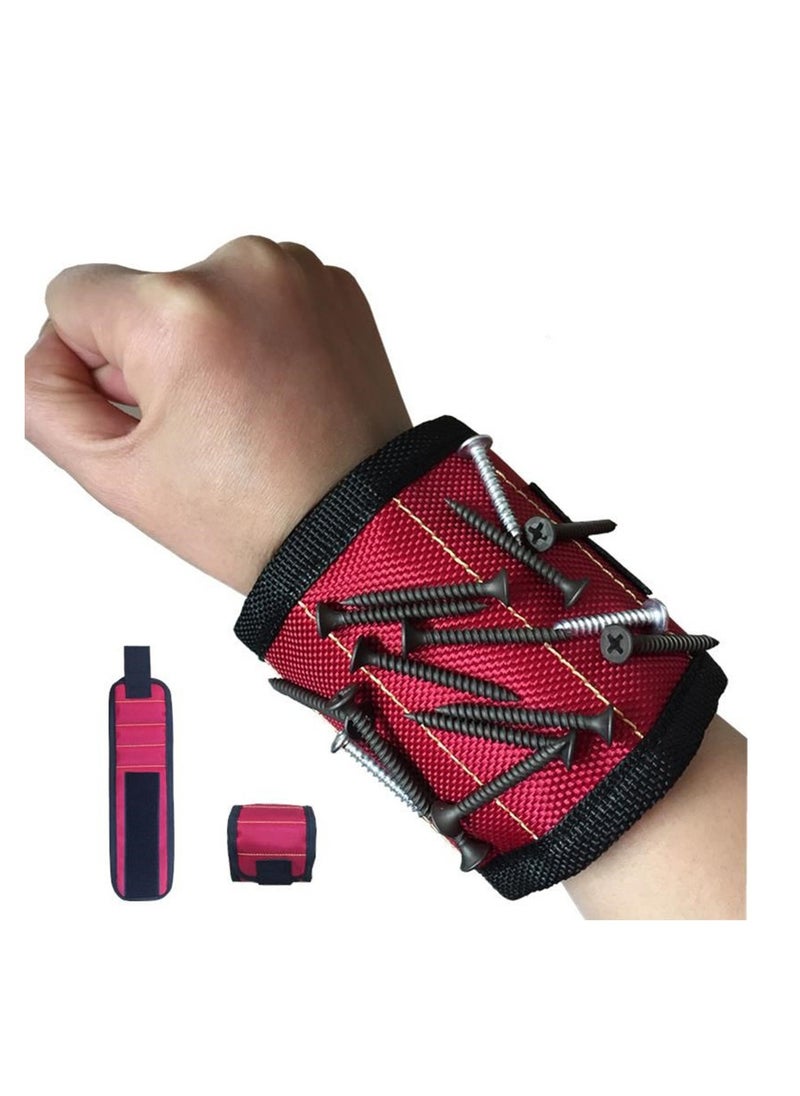 Generic Magnetic Tool Wristband - Strong Magnetic Nail Suction, Convenient Work Assistant with No Assembly Required, Black and Red Color Options, Uncharged Power Mode  - Image 3