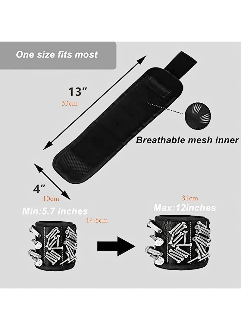 Generic Magnetic Tool Wristband - Strong Magnetic Nail Suction, Convenient Work Assistant with No Assembly Required, Black and Red Color Options, Uncharged Power Mode  - Image 5